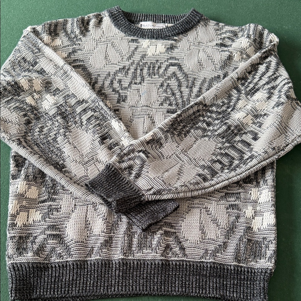 Saturdays NYC Abstract Knit Sweater Size M. CAJA. #. 3